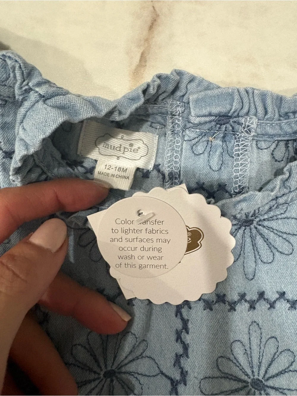 Mud Pie Blue Floral Grid Dress for Girls